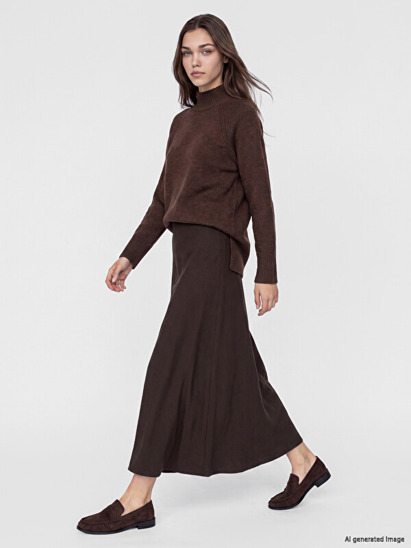 LCW Modest Beli Fermuarlı Kloş Etek