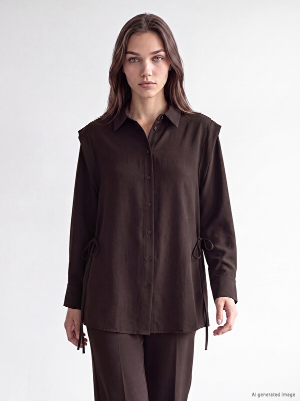 LCW Modest Sides Laced Women's Shirt Tunic