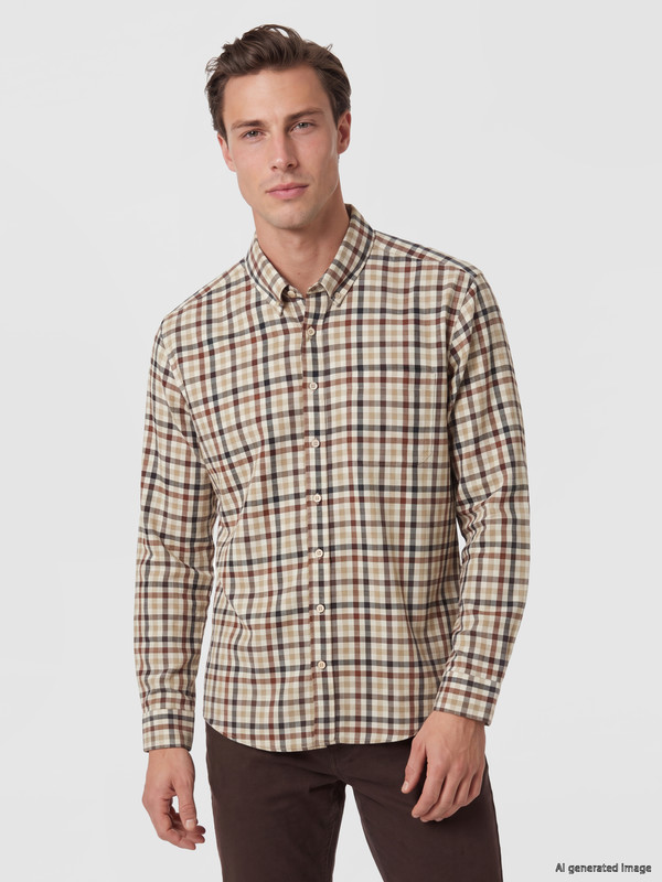 LCWAIKIKI Classic Man Brown Shirt