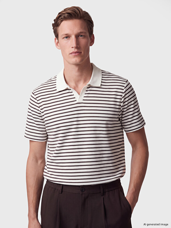 SOUTHBLUE Polo Yaka Çizgili Erkek Tişört
