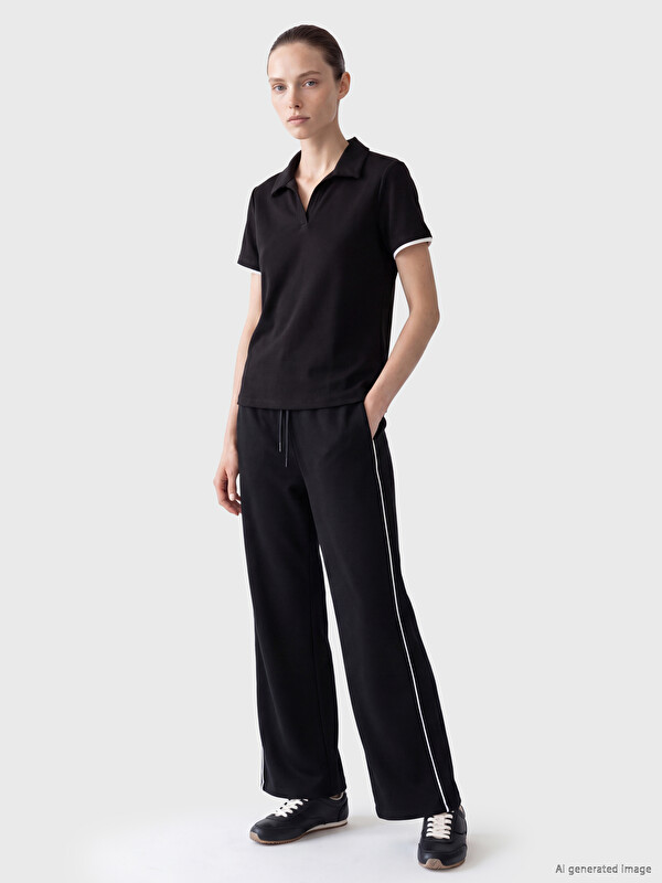 LCW Comfort Pantaloni De Trening Femeie Soft Touch Cu Dungi Detaliate