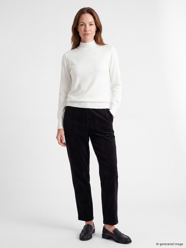 LCW Grace Elastic Waist Women's Velvet Trousers