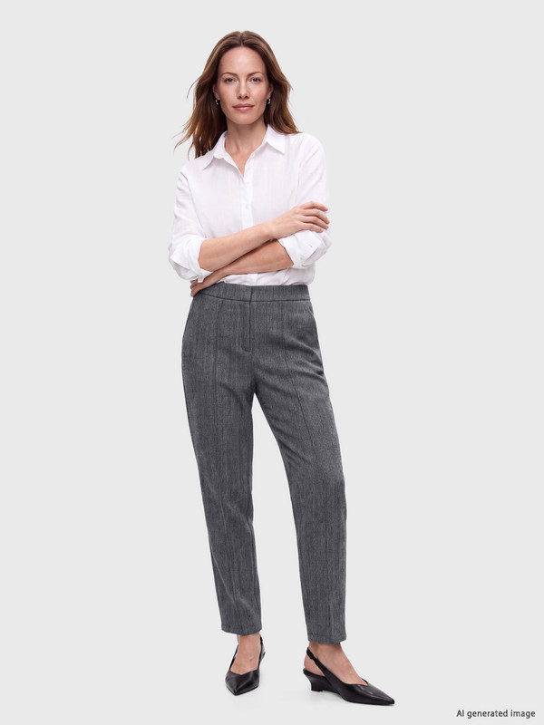 LCW Grace Elastic Waist Women's Fabric Trousers