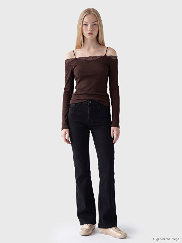 XSIDE String Strappy Lace Blouse