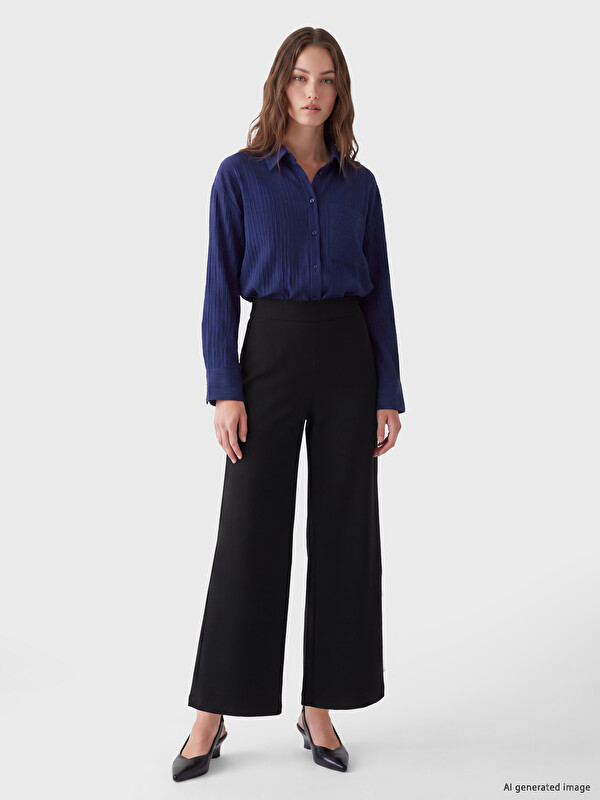 LCW Modest Loose Fit Wide Leg Women's Trousers