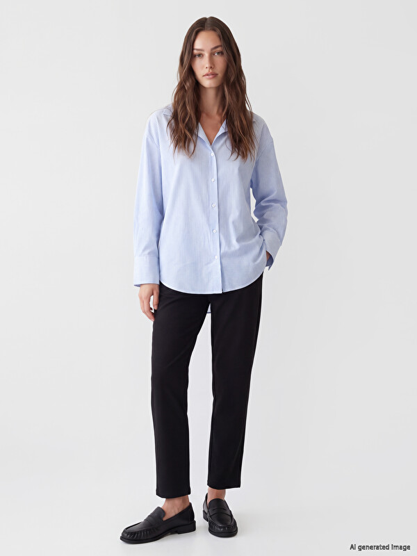 LCW Modest Elastic Waist Women's Pleated Trousers