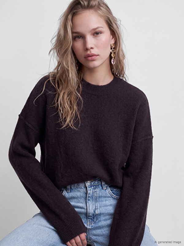 LCW Vision Crew Neck Oversize Women's Knitwear Sweater