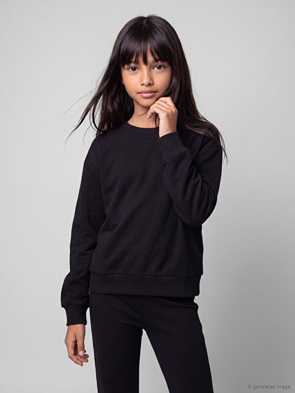 LCW Kids Crew Neck Girls' Sweatshirt
