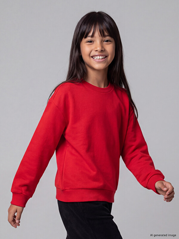 LCW Kids Crew Neck Girls' Sweatshirt