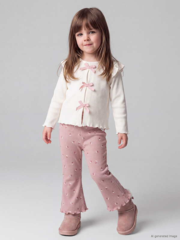 LCW baby Fiyonk Detaylı Kız Bebek Bluz ve Tayt