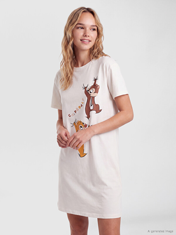 LCW Young Chip and Dale Printed Women's Nightdress