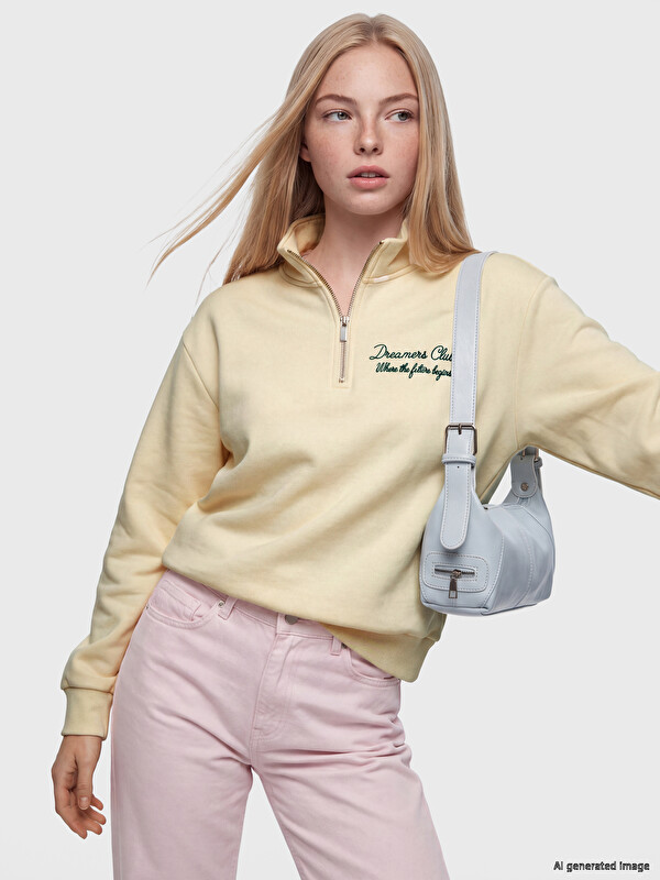 XSIDE Embroidered Oversize Women's Thick Sweatshirt