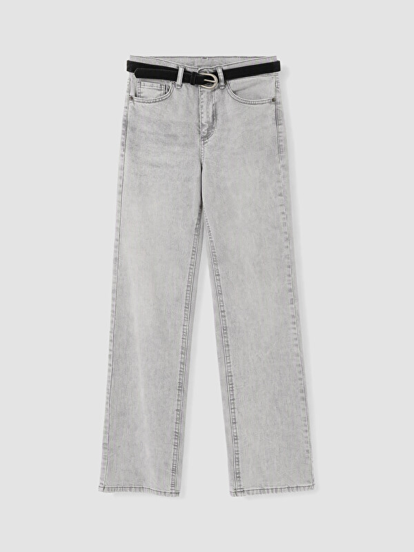 LCW Jeans Beli Kemerli Flare Kadın Jean Pantolon