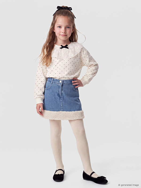 LCW Kids Fustă din Blugi cu Talie Elastică și Dresuri pentru Fete
