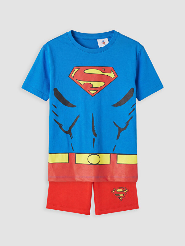 LCW Kids Superman Baskılı Erkek Çocuk Şortlu Pijama Takımı