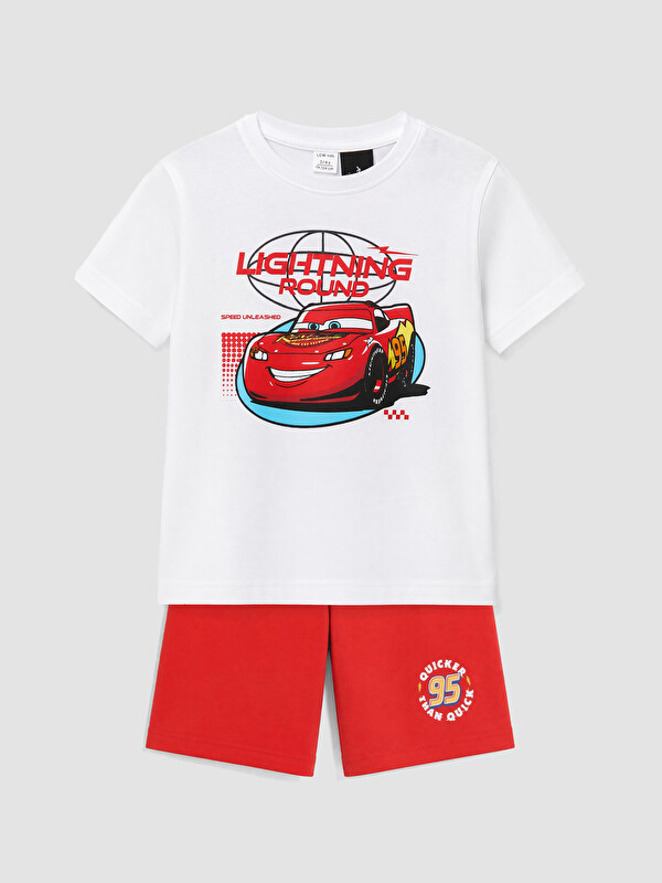 LCW Kids Arabalar Baskılı Erkek Çocuk Şortlu Pijama Takımı