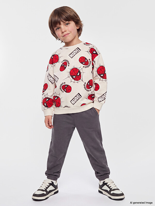 LCW Kids Spider-Man Baskılı Erkek Çocuk Jogger Eşofman Altı