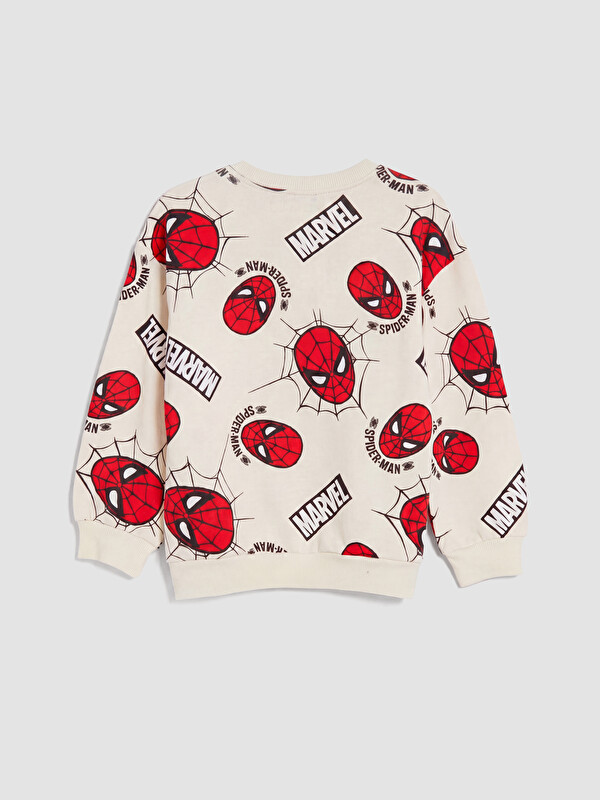 LCW Kids Bisiklet Yaka Spider-Man Baskılı Erkek Çocuk Sweatshirt