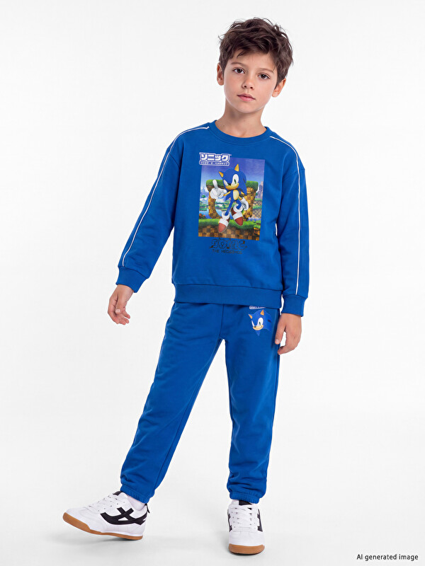 LCW Kids Sonic Printed Boys' Tracksuit Set