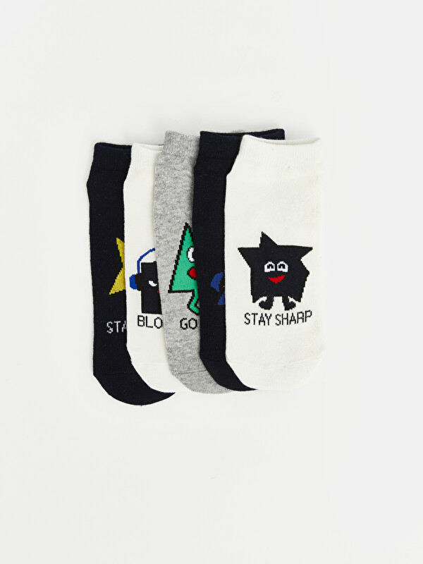 LCW Kids Printed Boys' Trainer Sock 5 Pack