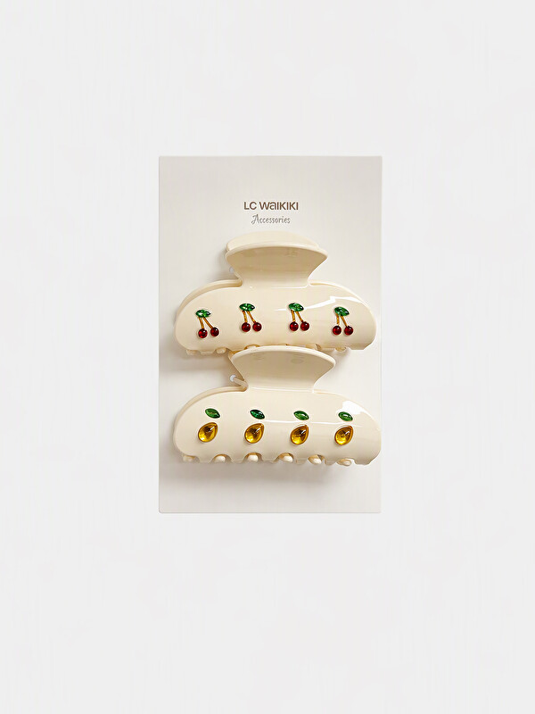 LCW JOY 2 Pack Fruit Patterned Hair Clip Set