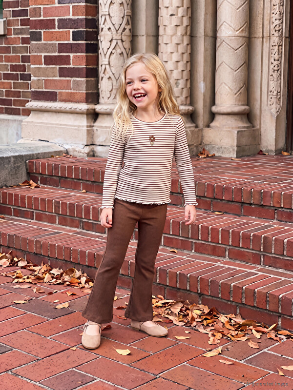 LCW Kids Crew Neck Embroidered Girls' Set