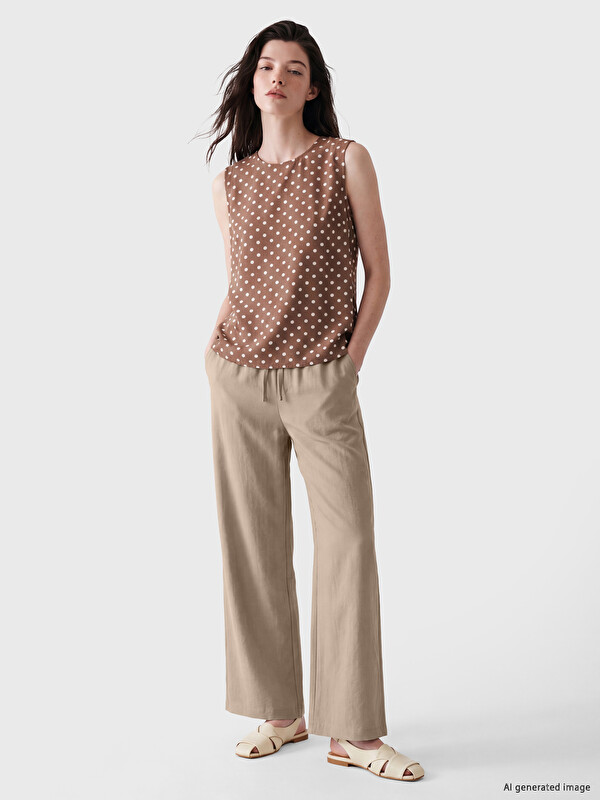 LCW Comfort Beli Lastikli Geniş Paça Kadın Pantolon