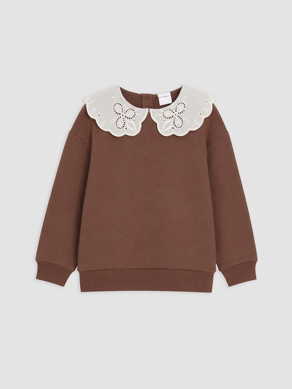 LCW Kids Embroidered Girls' Thick Sweatshirt