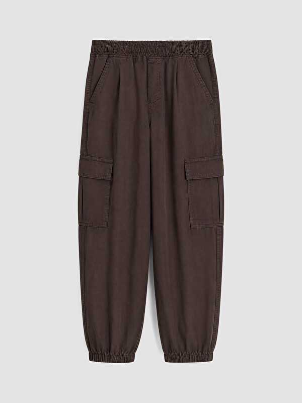 LCW Kids Relax Fit Kız Gabardin Kargo Pantolon