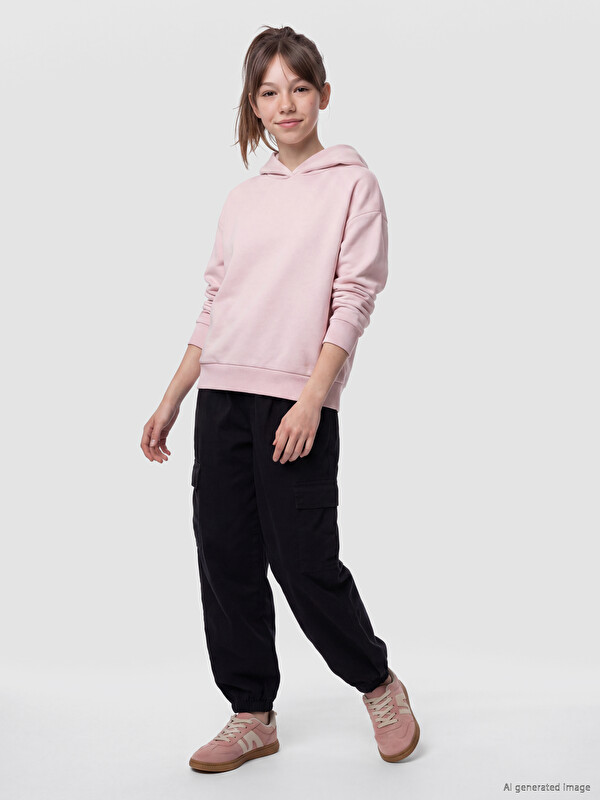 LCW Kids Kız Çocuk Gabardin Kargo Pantolon