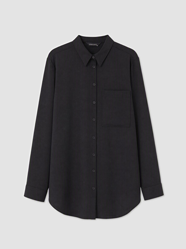 LCW Modest Woman Black Shirt Tunic