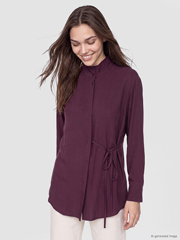 LCW Modest Woman Bordeaux Shirt Tunic