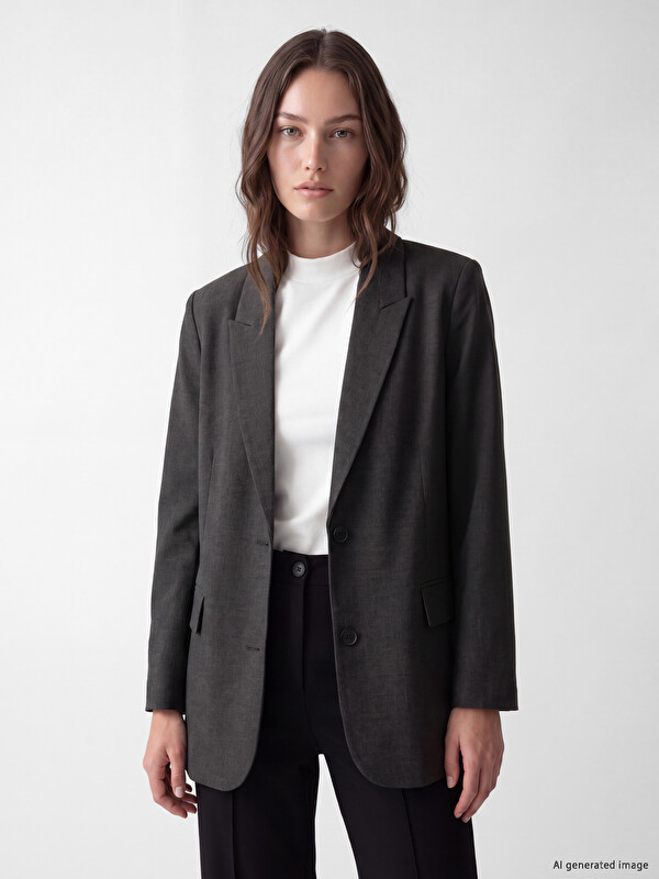 LCW Modest Woman Anthracite Blazer