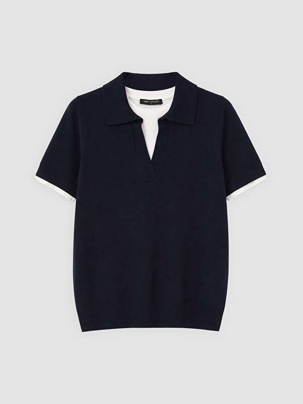 LCW Comfort Polo Yaka Kadın Triko Kazak