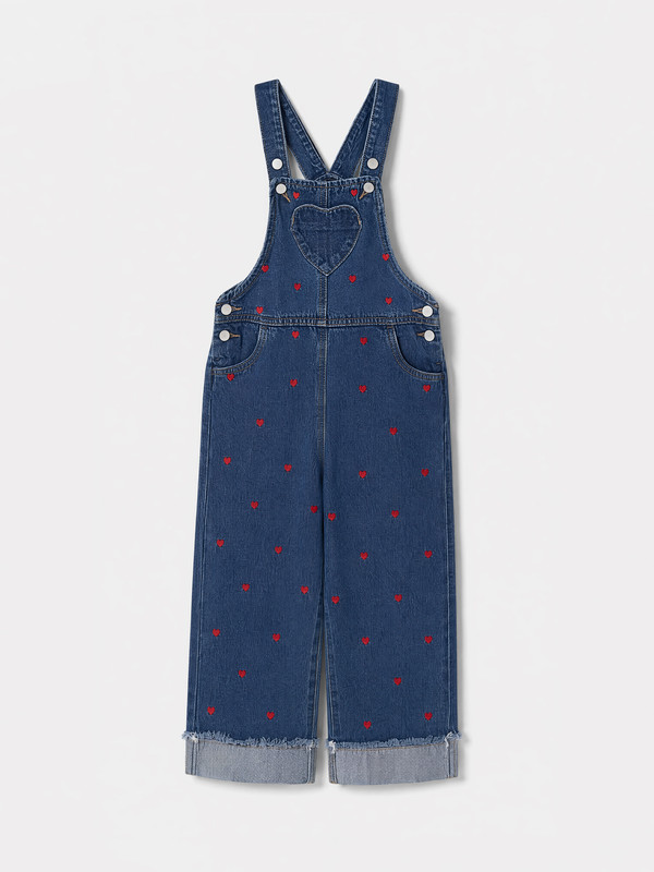 LCW Kids Embroidered Girls' Jean Dungarees