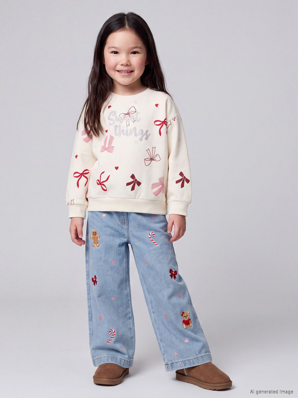 LCW Kids Embroidered Girls' Jeans