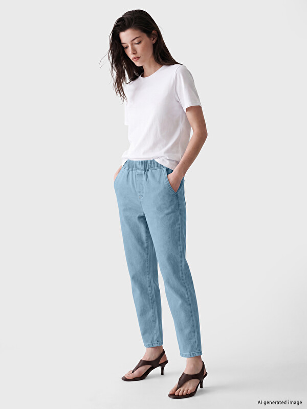 LCW Comfort Beli Lastikli Kadın Jean Pantolon