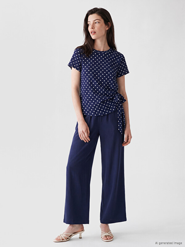 LCW Comfort Beli Lastikli Geniş Paça Kadın Pantolon