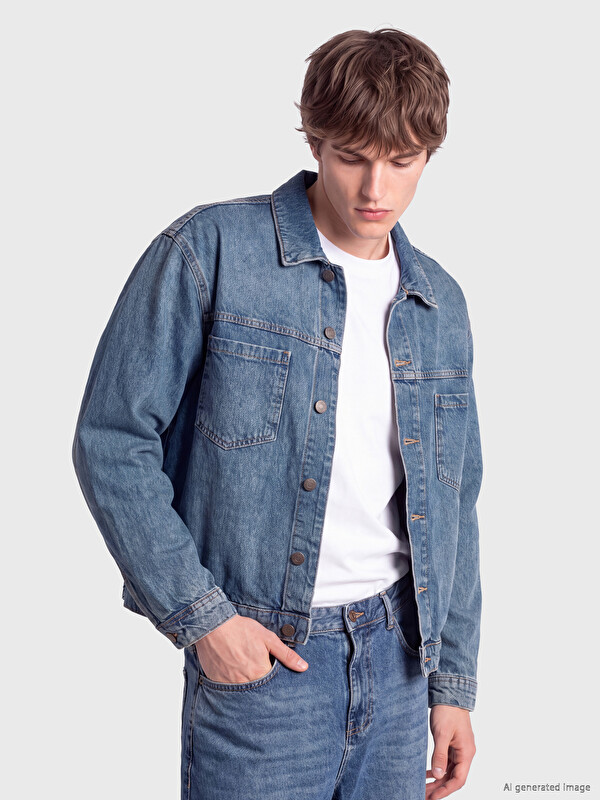 XSIDE Relax Fit  Erkek Jean Ceket