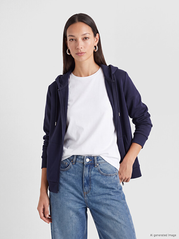 LC WAIKIKI Hooded Women's Zip-Up Sweatshirt