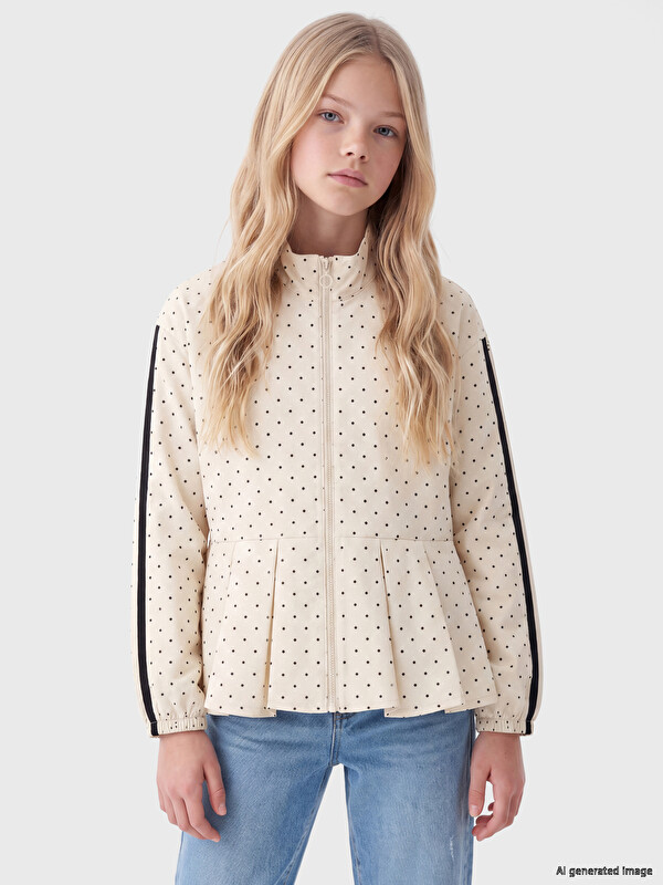 LCW Kids Mock Neck Polka Dot Girls' Shirt