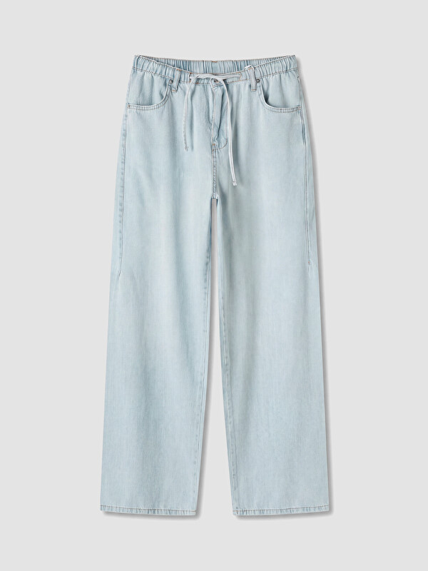 XSIDE Beli Lastikli Wideleg Kadın Jean Pantolon