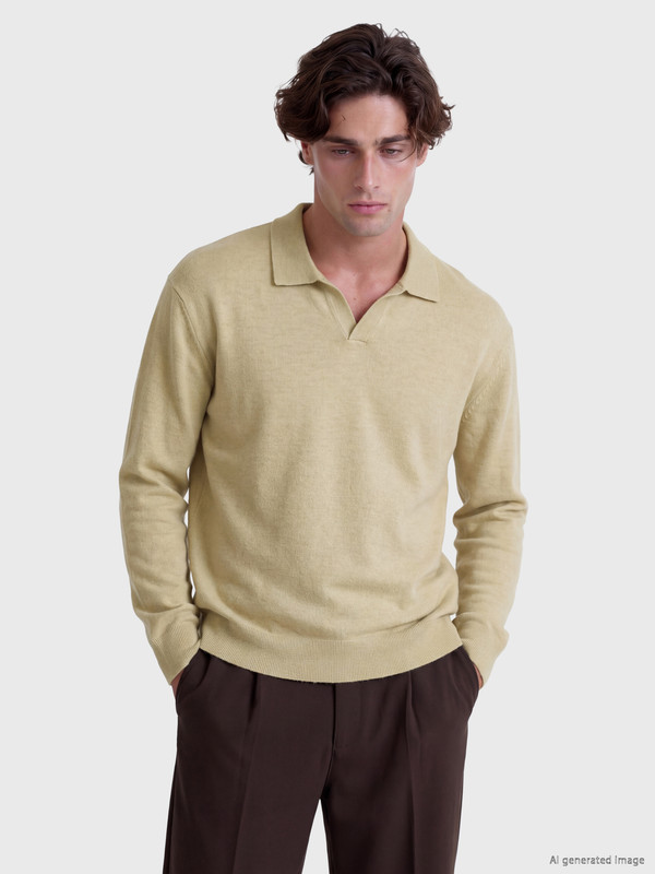LCW Vision Polo Collar Wool Blend Men's Knitwear Sweater