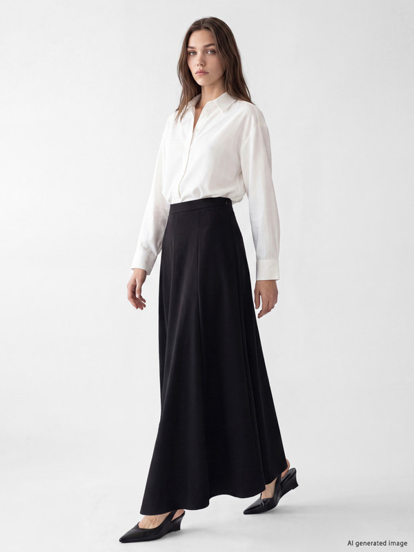 LCW Modest Beli Fermuarlı Kloş Etek
