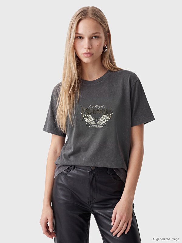 LCW Vision Printed %100 Cotton Women's T-Shirt