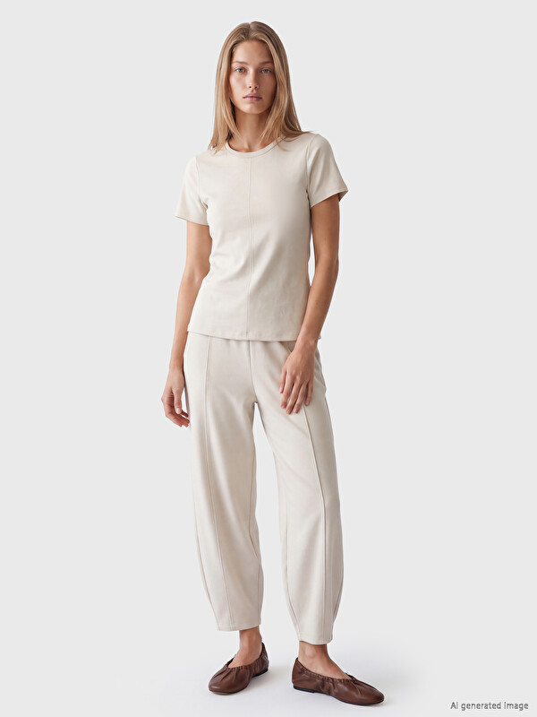 LCW Vision Elastic Waist Soft Touch Women's Trousers