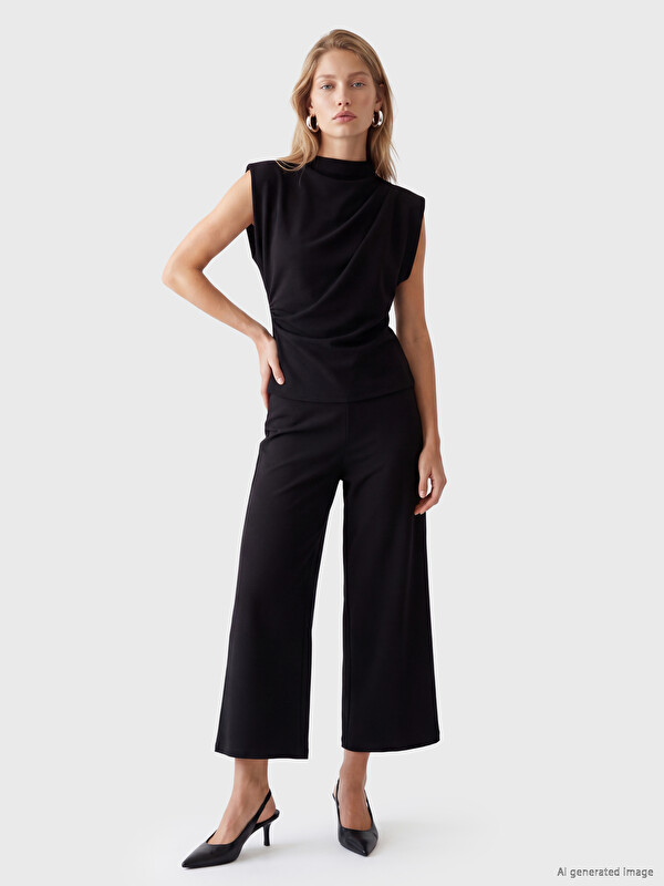 LCW Vision High Waisted Wide Leg Women's Trousers