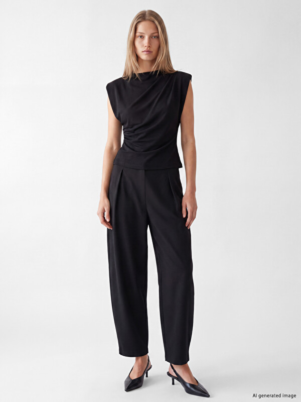 LCW Vision High Waisted Wide Leg Women's Trousers