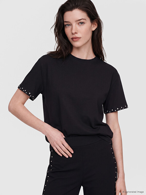 LCW Comfort Блуза Soft Touch украсена со циркони