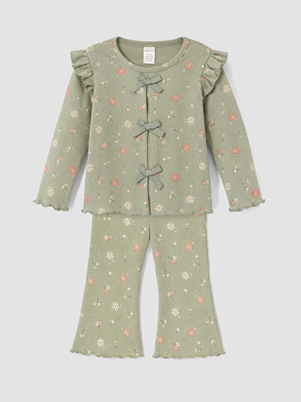 LCW baby Çiçek Desenli Kız Bebek Takım